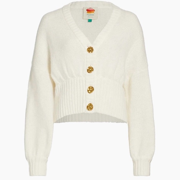 Farm Rio
Ribbed Goldtone-Buttoned Cardigan - Picture 2 of 10